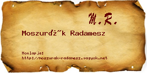 Moszurák Radamesz névjegykártya